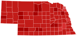 2002 United States Senate election in Nebraska results map by county.svg