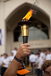 The Special Olympics Torch arrives at the Quad of Villanova University in November 2018. AKSM MEM 0182.jpg