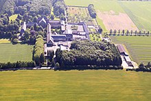 Vue aérienne de l'abbaye.