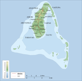 Карта Аитутаки на котором расположена Амури