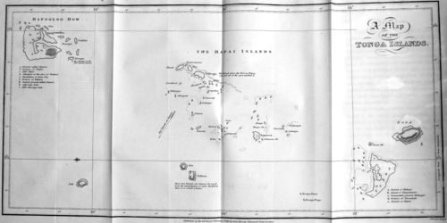 A map of the Tonga Islands.