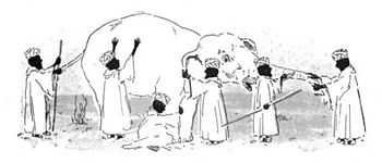 The title was inspired by the parable of the blind men and an elephant. Blind men and elephant3.jpg