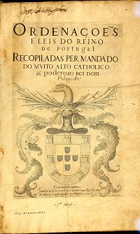 Página de rosto da edição princeps  do Código Filipino de 1603.