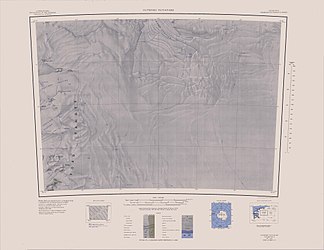 Topografische Karte mit den Griffith-Nunatakkern (links oben)