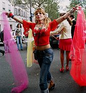 Camille Cabral, a French transgender activist at a demonstration for transgender people in Paris, October 1, 2005 Camille Cabral pour les Trans.JPG