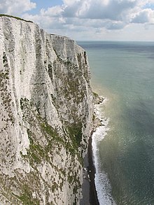 Vue d'ensemble des falaises depuis leur sommet.