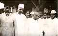 Subhas Bose (extreme right), who along with Jawaharlal Nehru exemplified the Congress Left, with some members of the Congress Working Committee (including Maulana Azad and Sardar Patel) in Wardha in the late 1930s.