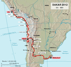 Carte du Rallye Dakar 2012