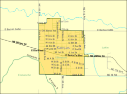 Detailed map of Ellinwood, Kansas