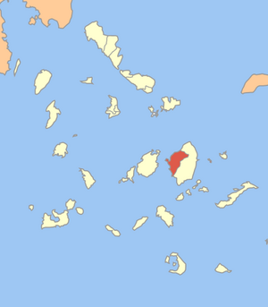Localização de Naxos na unidade regional homônima