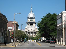 The Illinois State Capitol as seen from Capitol Avenue