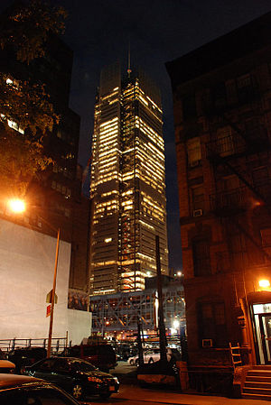 New York Times Tower ny night