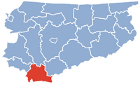 Okres Działdowo na mapě vojvodství