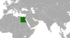 Location map for Egypt and the United Arab Emirates.