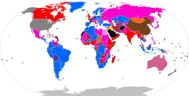 خريطة النظام الانتخابي للهيئات التشريعية الوطنية اعتبارا من 2012