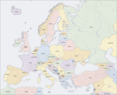 Political map of Europe and the surrounding region Europe countries map en.png