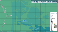 Map showing dives sites at Finlay's Point