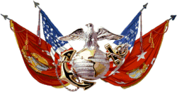 A rendition of the emblem on the flag of the U.S. Marine Corps