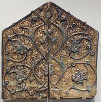 Fragment from a Mihrab, late 13th or early 14th century, Kashan, Iran,.jpg