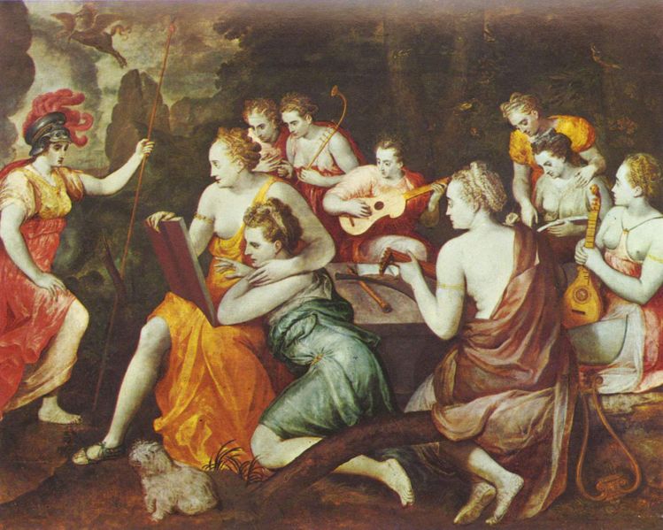 Frans Floris, Atena i muzy, 1560