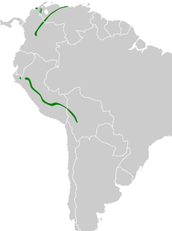 Distribución geográfica del ponchito pechicastaño.