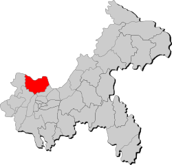 重慶市中の合川区の位置