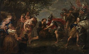 The reconciliation of Jacob and Esau (1640 painting by Jan van den Hoecke)