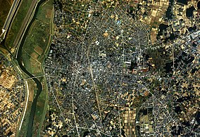Kogan kantakaupunki vuoden 1986 ilmakuvassa