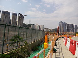 Liantang as viewed from Ta Kwu Ling, Hong Kong across the border and Shenzhen River