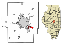 Location in Macon County, Illinois