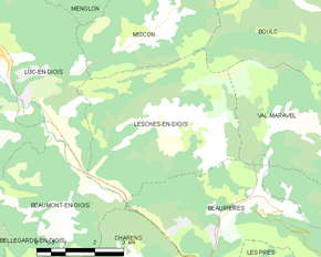 Poziția localității Lesches-en-Diois