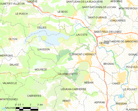 Mapa obce Clermont-l’Hérault