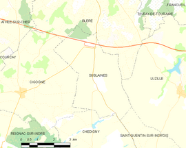 Mapa obce Sublaines