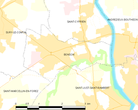 Mapa obce Bonson