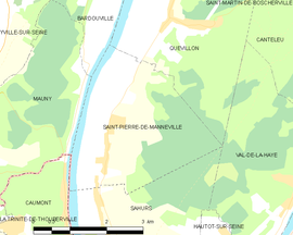 Mapa obce Saint-Pierre-de-Manneville