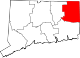 State map highlighting Windham County