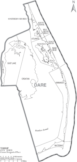 Kaart van Dare County