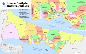 Districts del prouvinche d' Istanboul