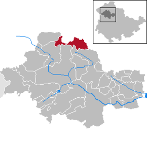 Poziția Menteroda pe harta districtului Unstrut-Hainich-Kreis