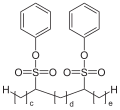 unverzweigter, sekundärer Alkandisulfonsäurediphe- nylester c+d+e = 11–15