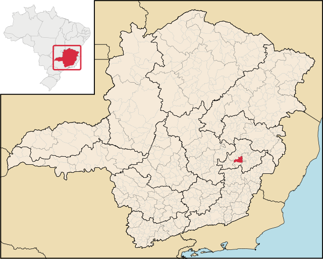 Localização de Marliéria em Minas Gerais