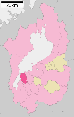 Moriyaman sijainti Shigan prefektuurissa