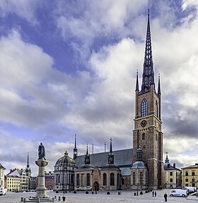 L'église de Riddarholmen,nécropole des rois de Suède.