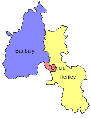 Map of parliamentaryconstituencies in oxfordshire 1950–1974