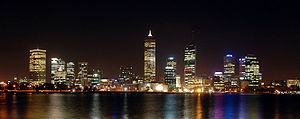 Perth Western Australia at night.