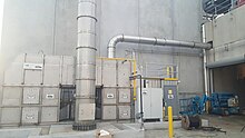 Air pollution abatement equipment provides combustion control for industrial processes. Regenerative thermal oxidizer.jpg