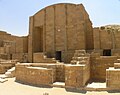 Vaulted building using a decorative segmented arch at the Heb-sed court in Saqqara (restored, c. 2650 BC)