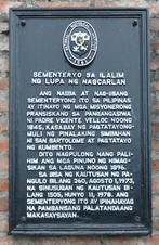 Sementeryo sa Ilalim ng Lupa ng Nagcarlan NHCP Historical Marker.png