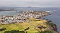 Vue sur la ville depuis le sommet du Seongsan Ilchulbong.