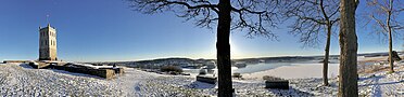 Slottsfjellet i Tønsberg med utsyn over Byfjorden i februar 2016